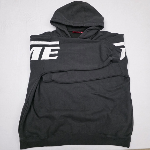Supreme Wrapped Half Zip Hooded Black Sweater - Picture 3 of 10